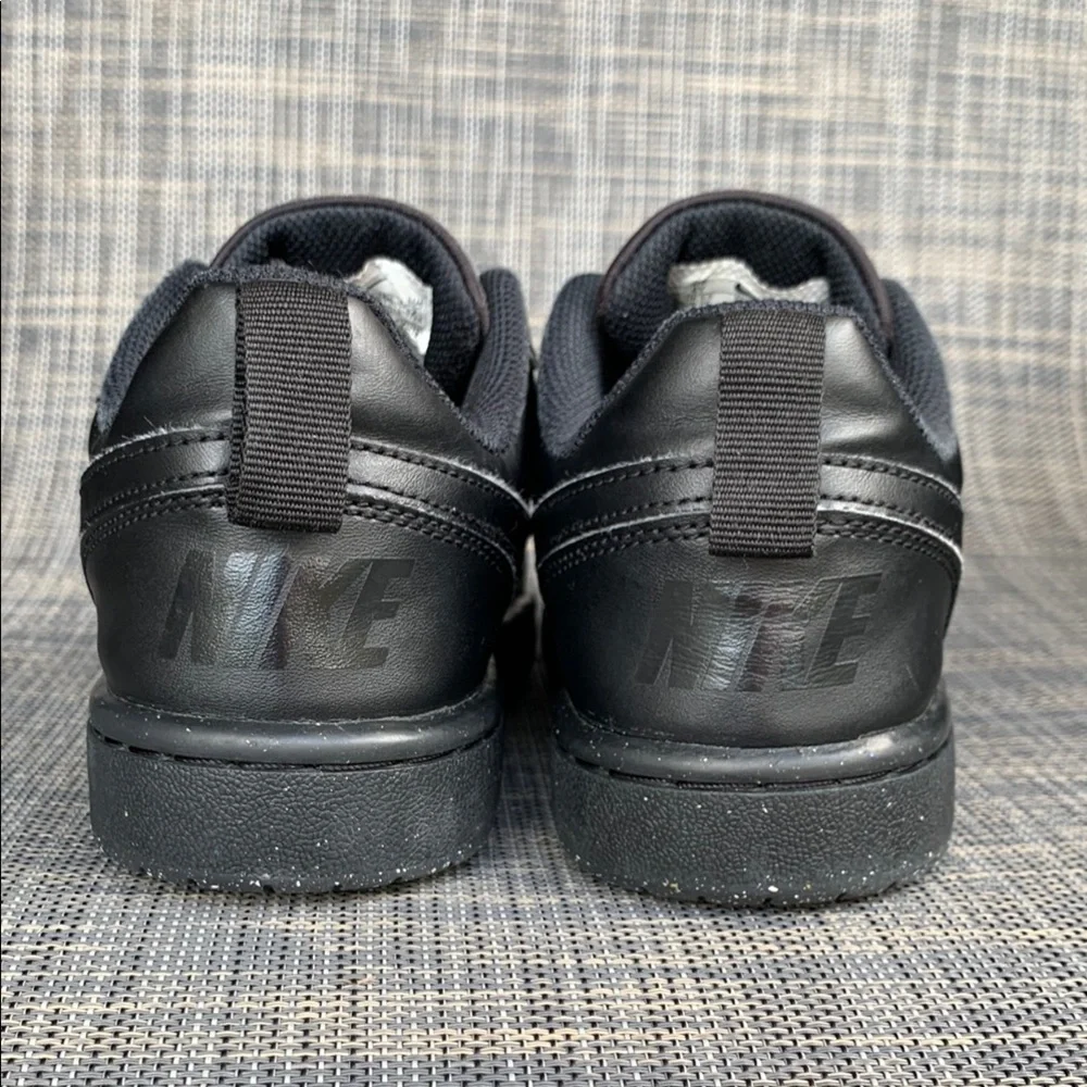 Nike Court Borough Low Recraft Black Leather Sneakers Big Kids' Shoes size 4